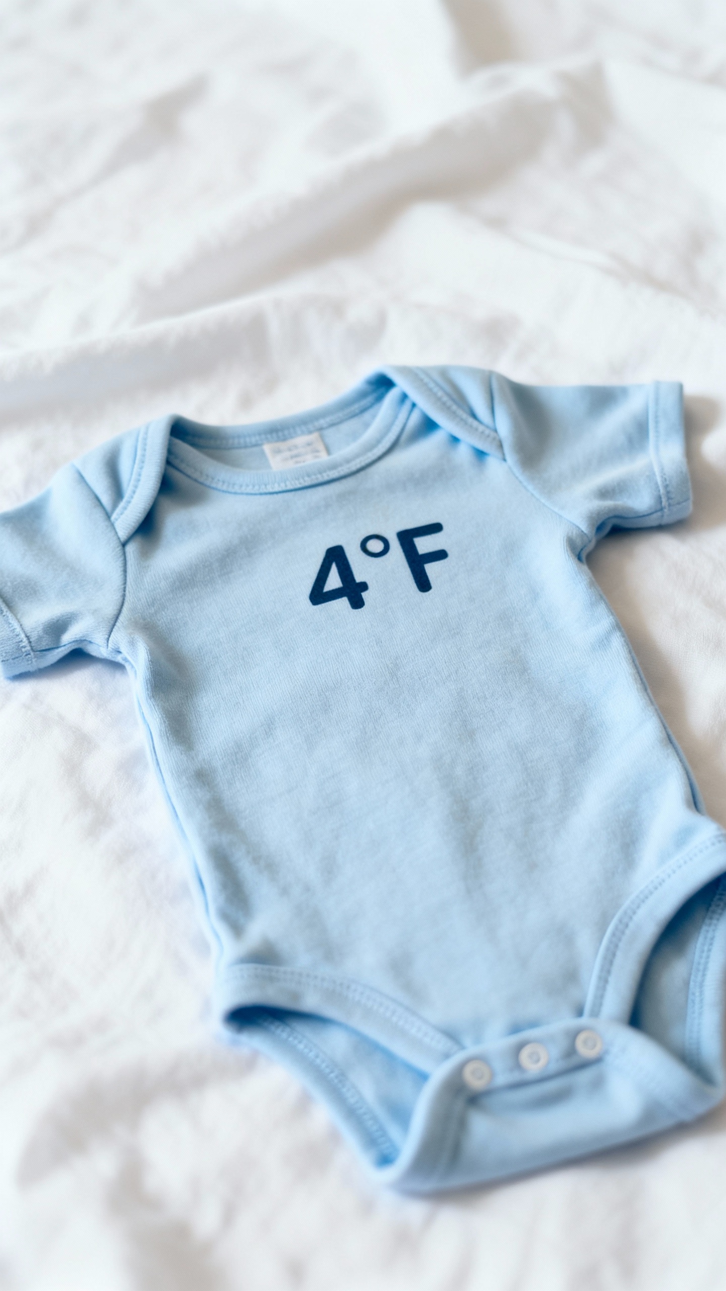 4°F next to newborn onesie
