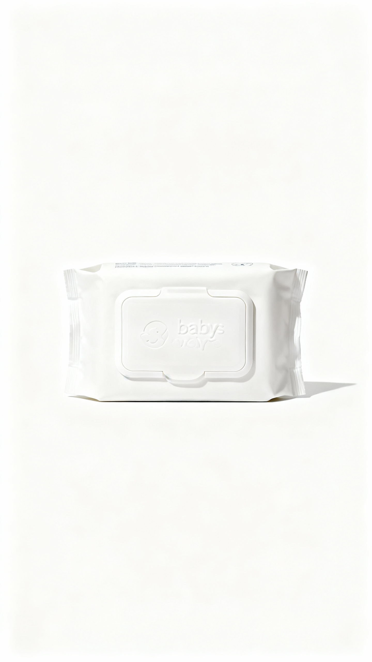unscented alcohol-free baby wipes pack, clean white background
