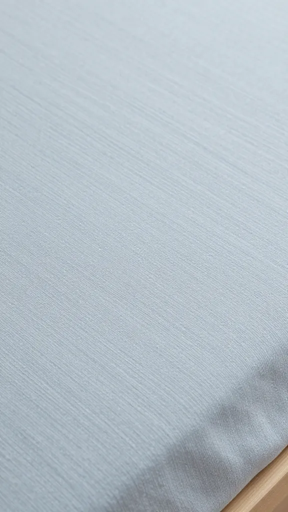 Closeup of cool, airy fabric texture on crib sheet surface