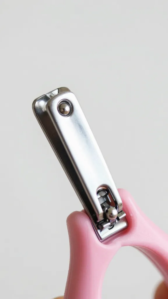 Closeup of a baby nail clipper with rounded edge