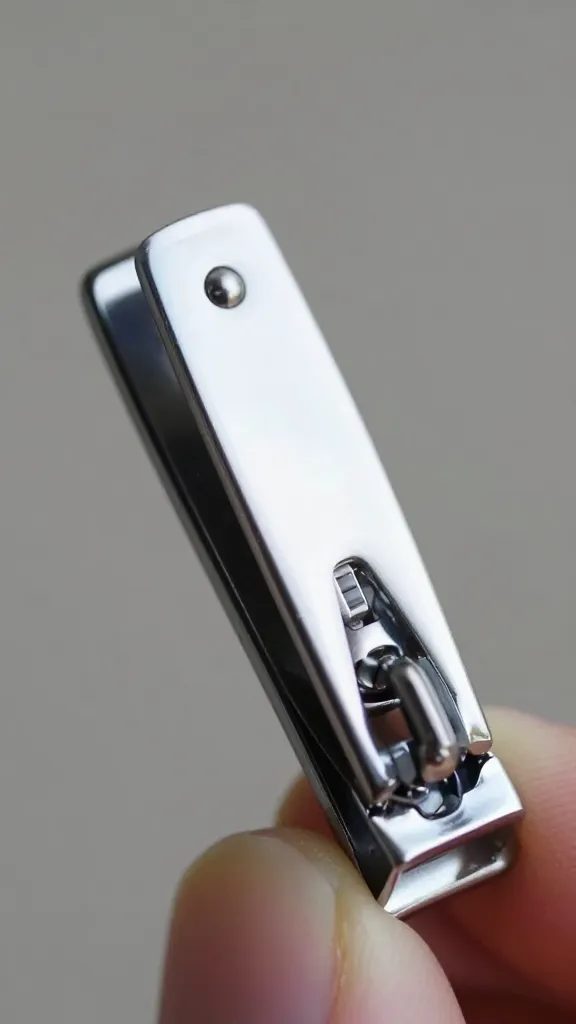 Macro shot of guarded blade baby nail clipper