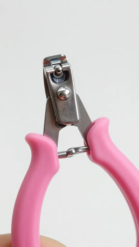 Closeup of soft-grip handle on baby nail clippers