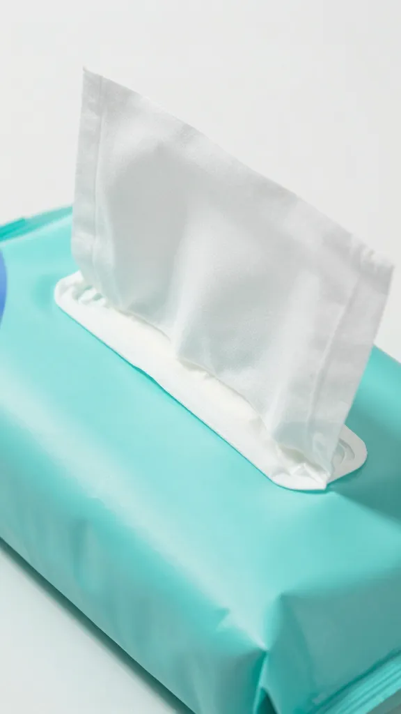 closeup of wipes pocket neatly holding wipes